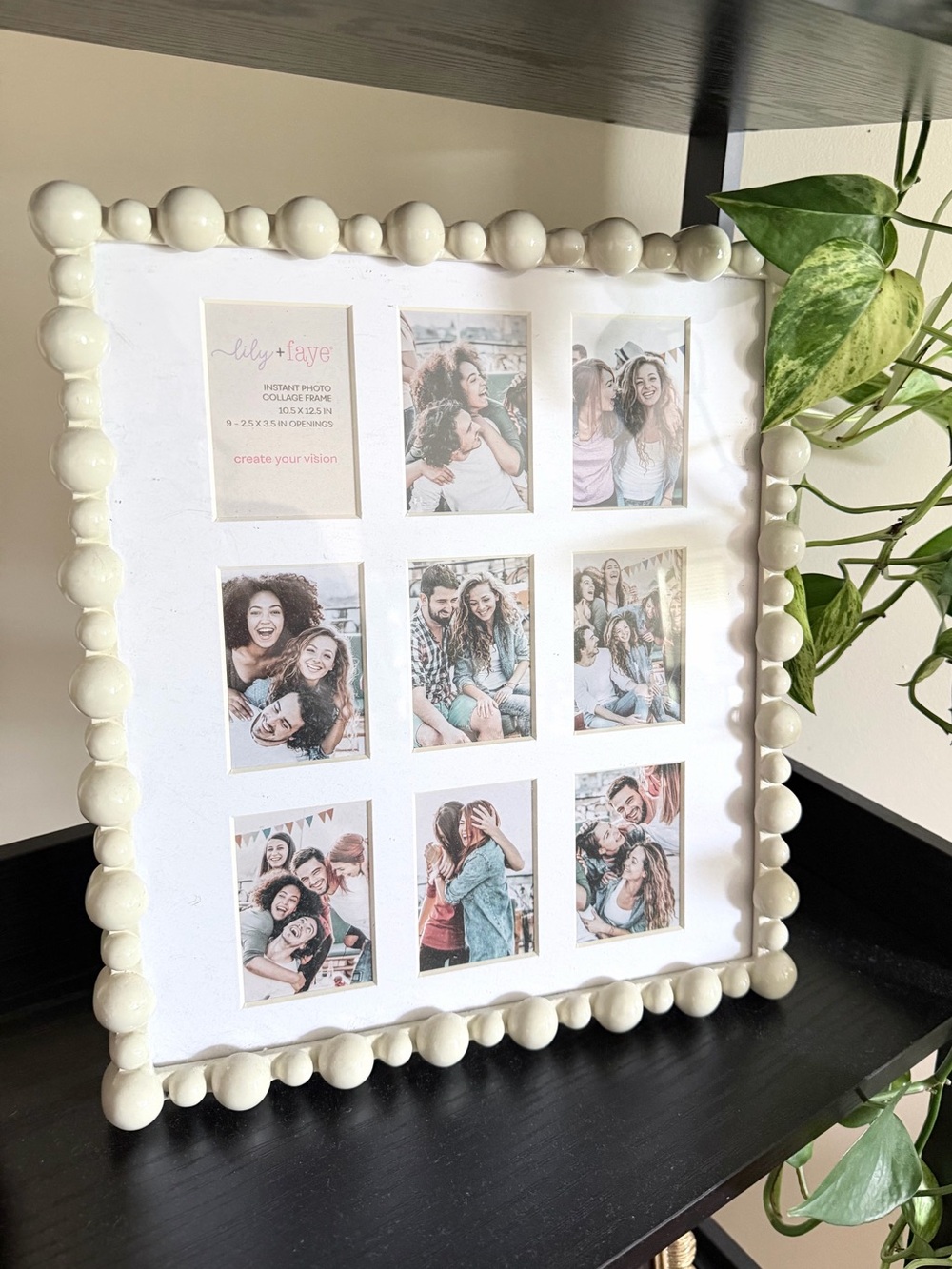 White Beaded Multi-Photo Frame